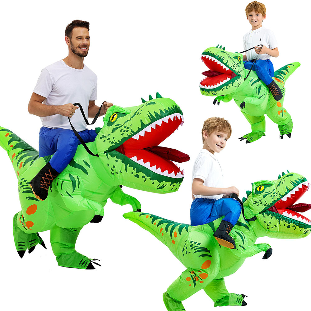 Inflatable Dinosaur Costume Adult - Aufblasbare Dinosaurier-Kostüme für Kinder/Erwachsene, Anime-Reitkostüme, Rollenspiel-Kleidung,