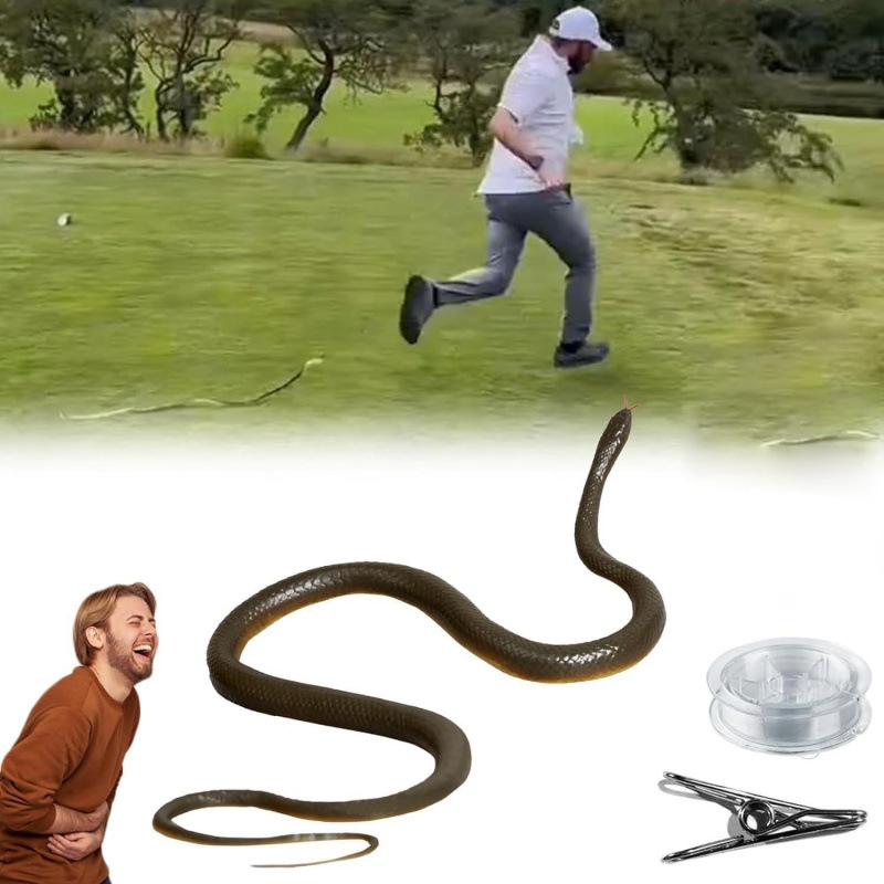 Prank Toys - Outdoor-Schlangen-Scherzartikel mit Schnurclip – Schlangen-Scherzspielzeug zum