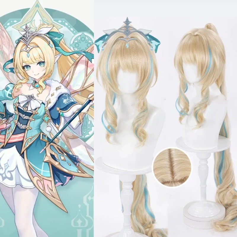 Anime Cosplay Wig Heat Resistant - Genshin Impact Vesna Strivozha Cosplay-Perücke, lang,