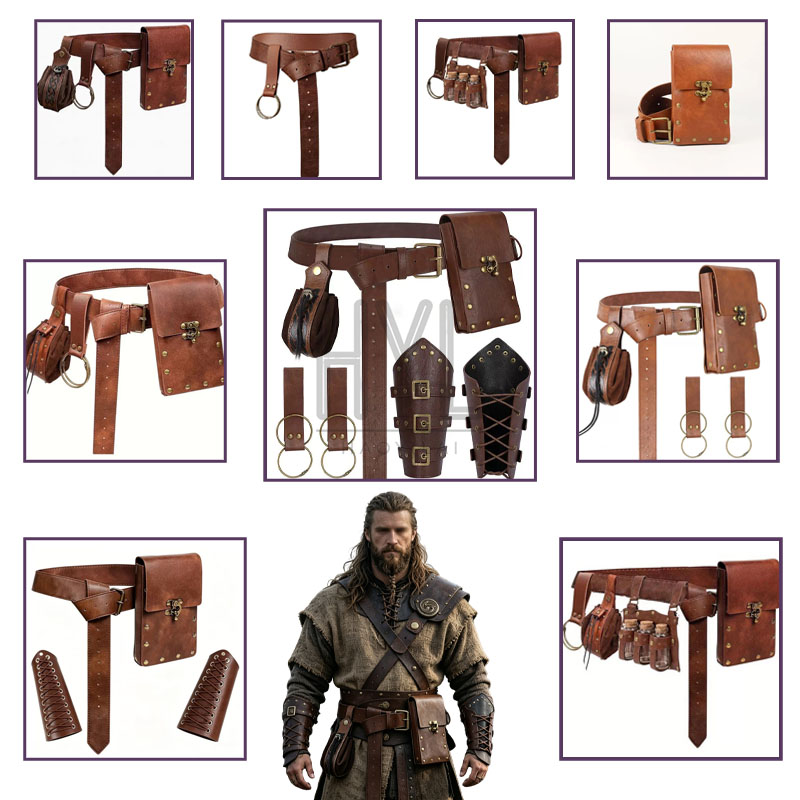 Costumes - Mittelalterliches Wikinger-Zubehör-Set Retro Steampunk Kostüm-Requisiten Halloween