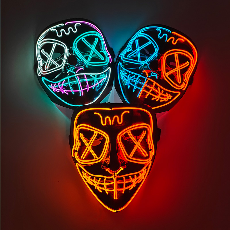 Led Purge Mask Halloween - Drahtlose LED leuchtende Maske EL Neon