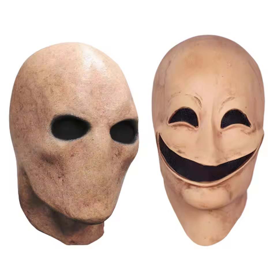 Latex Alien Mask Realistic - Gesichtslose & Lächelnde Mann Halloween Slenderman