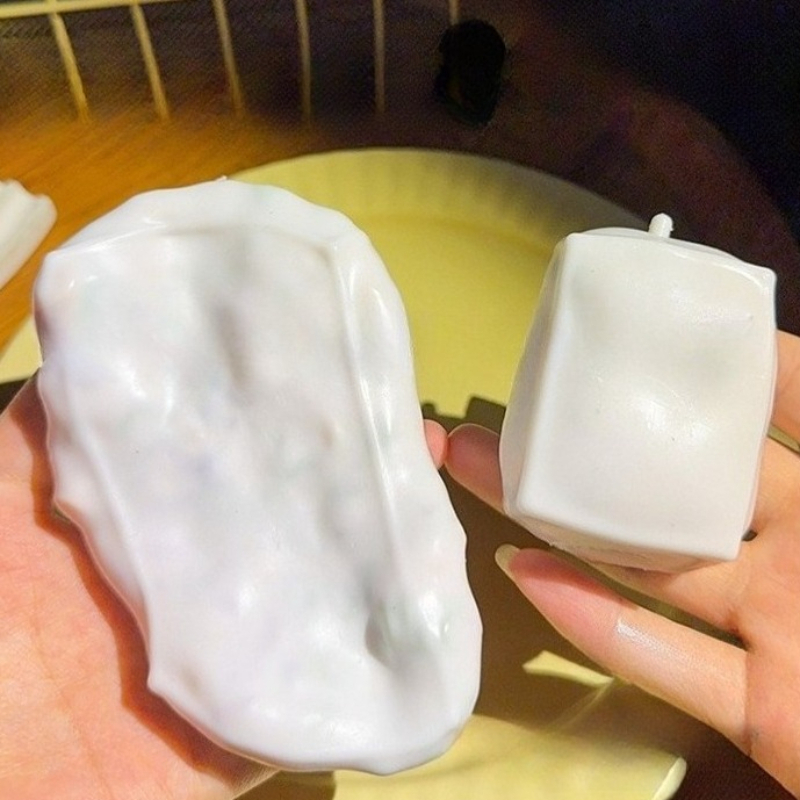 Novelty Gifts - Tofu-Stressball, formbar, nicht springend, knuspriges, cremiges