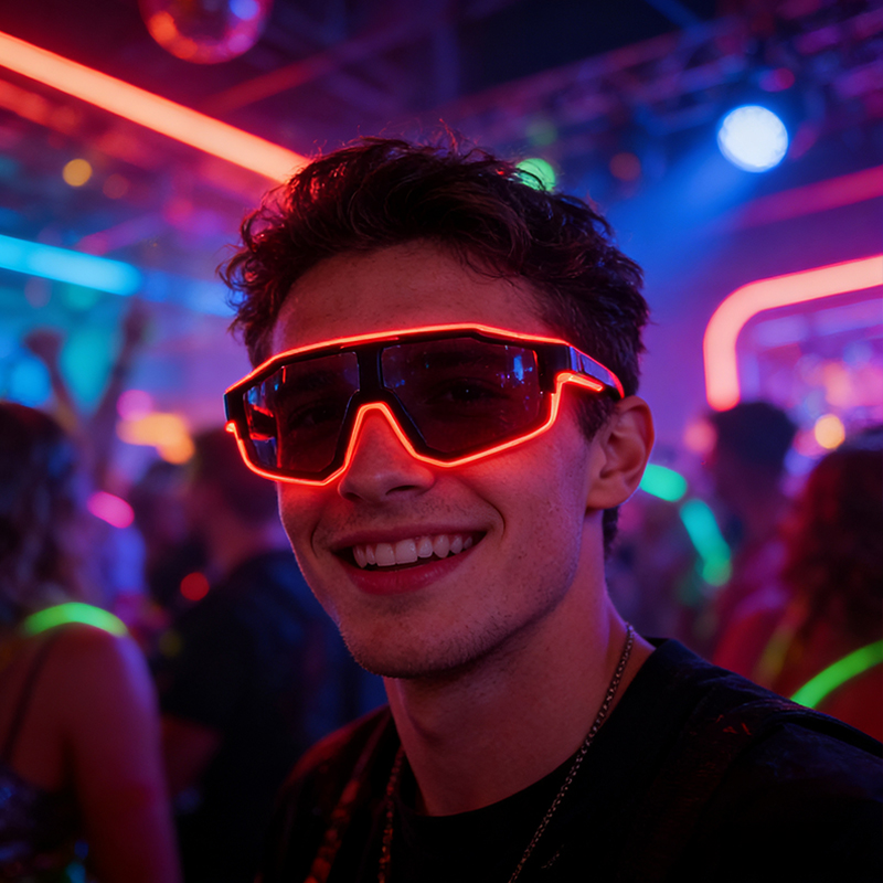 Glow In The Dark Party Glasses - Coole winddichte LED-Blinkbrille, leuchtende Brille für
