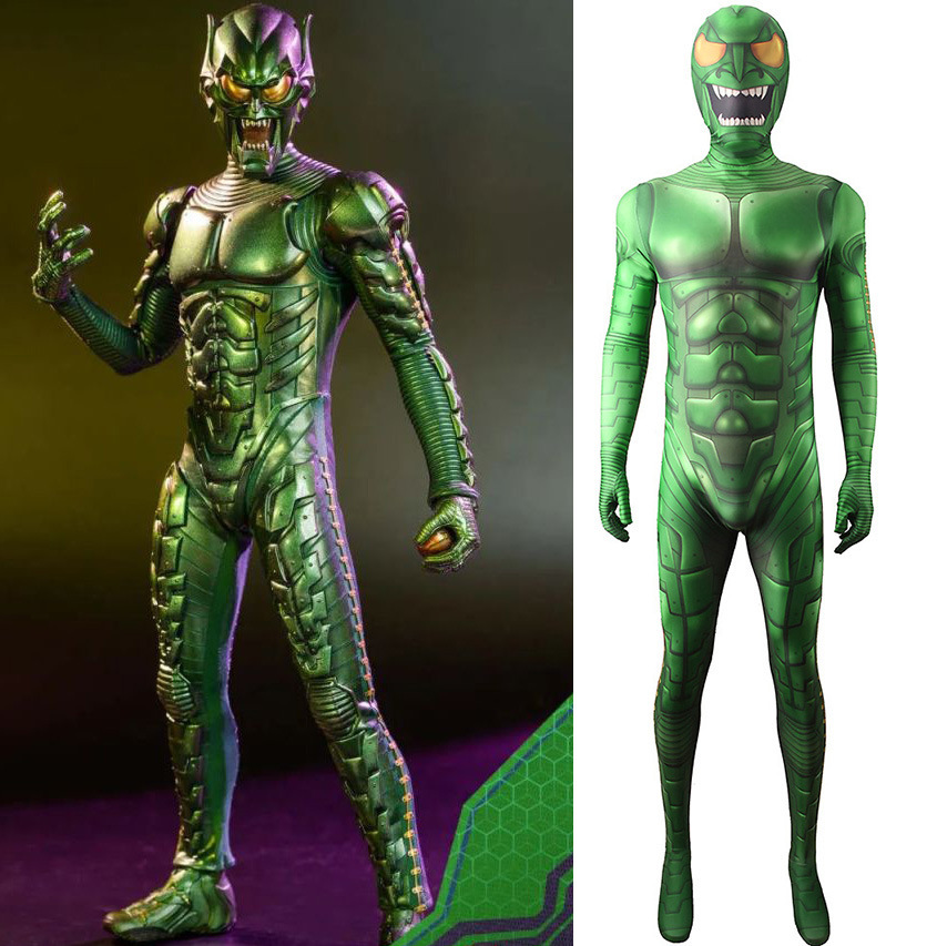 Spiderman Jumpsuit Kids - Anime Green Goblin Cosplay Bodysuit 3D-Druck