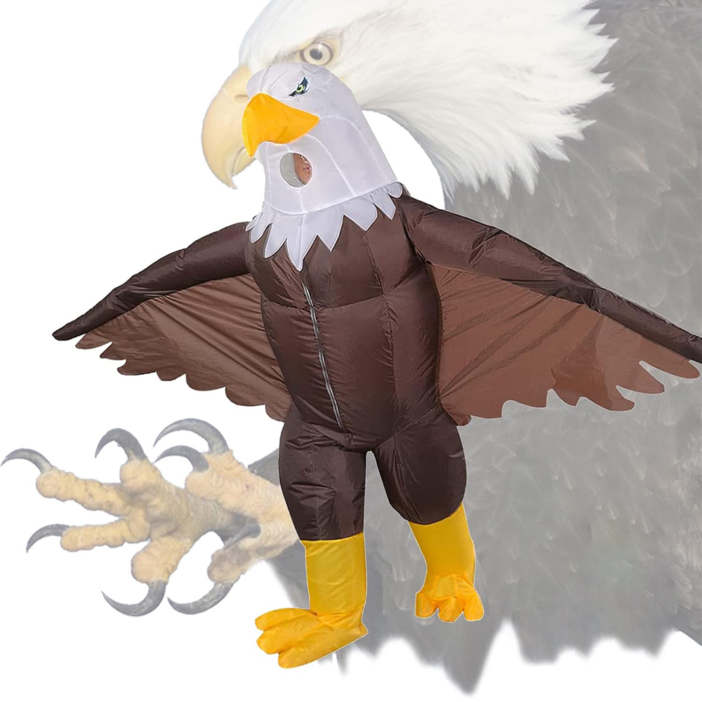 Costumes - 2026 Halloween Erwachsenen-Aufblasbares Glatzkopf-Adler-Kostüm Luftgeblasener Anzug