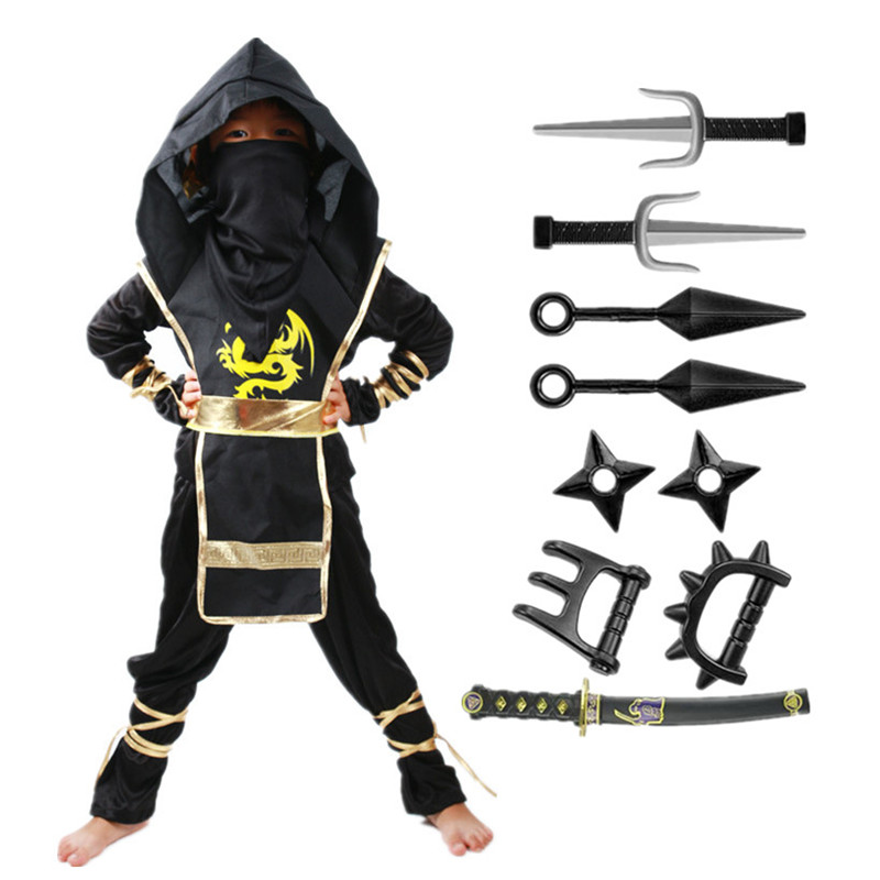 Spiderman Jumpsuit Kids - Ninja-Halloween-Kostüm für Jungen mit inklusive Zubehör