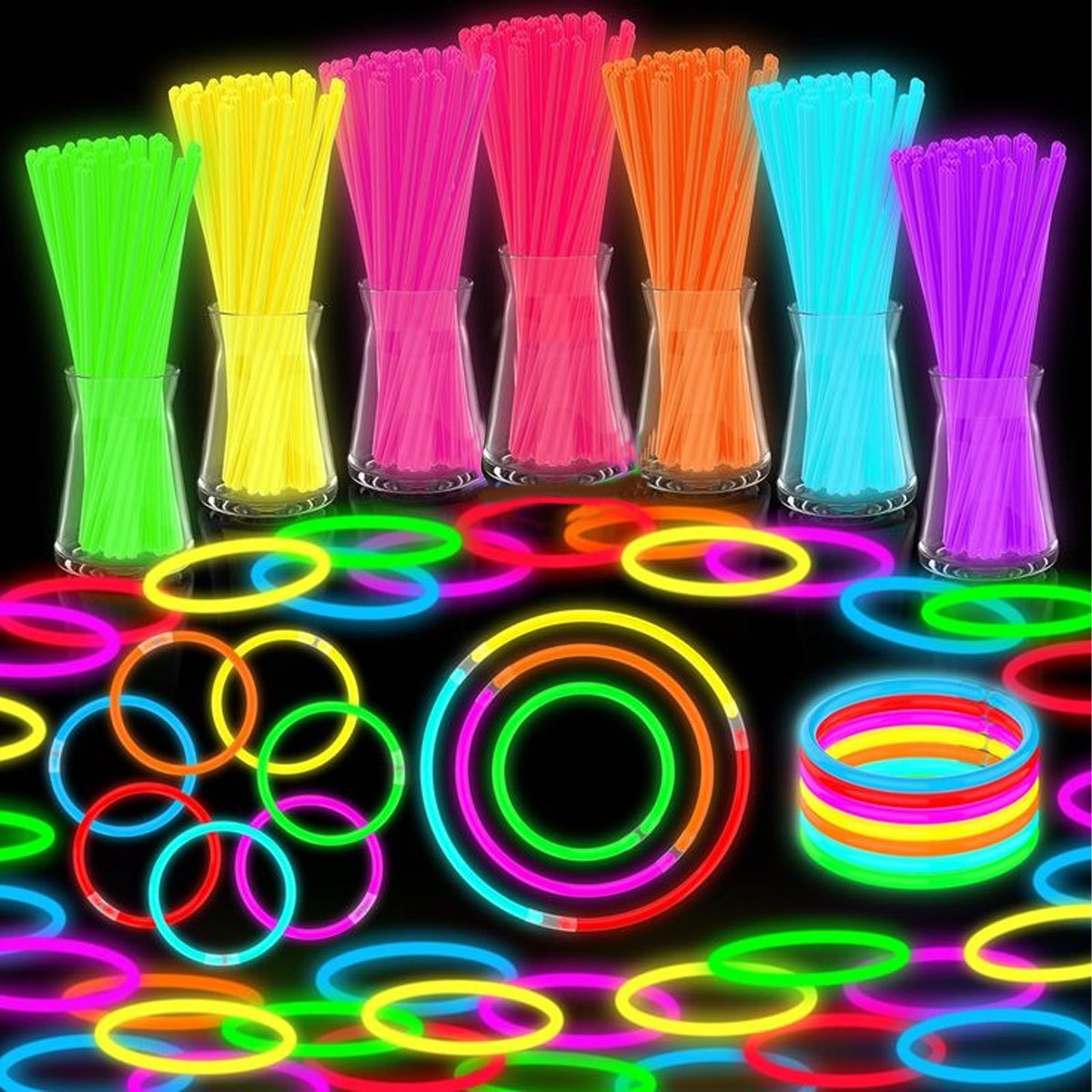 Glow In The Dark Party Glasses - 15/35-teiliges Leuchtstab-Set - 8