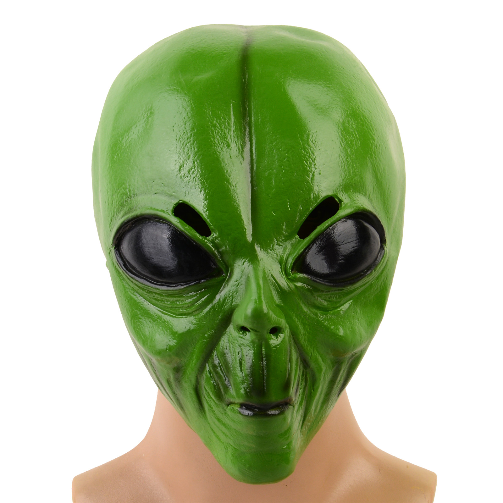Latex Alien Mask Realistic - 1 Stück Realistische Latex Grüne Alien-Kopfmaske,