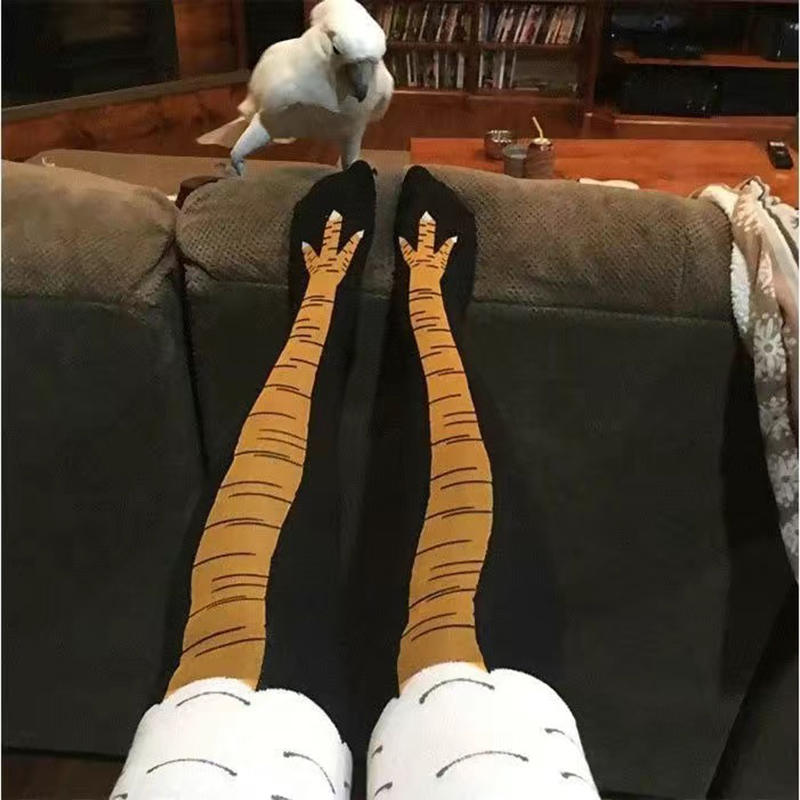 Funny Chicken Leg Socks - Damen-Hühnerpfoten-Socken, Anime-Hühnerkrallen-Langsocken, lustige Weihnachts-Sportsocken, Halloween-Party-Kostüm-Requisite, ausgefallenes