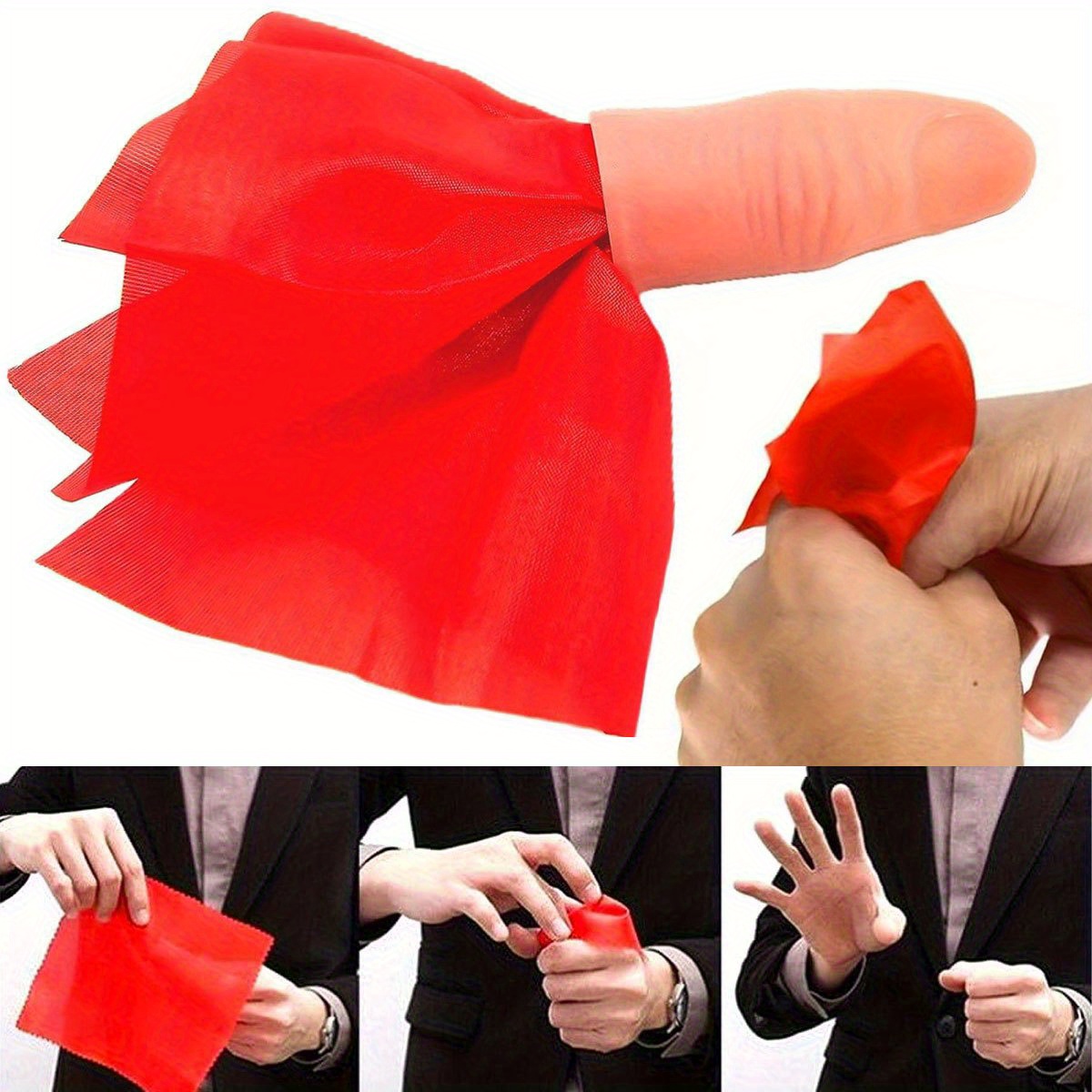Thumb Tip Magic Trick Set - 1set Schal-Vanish Magic Thumb Tip Finger