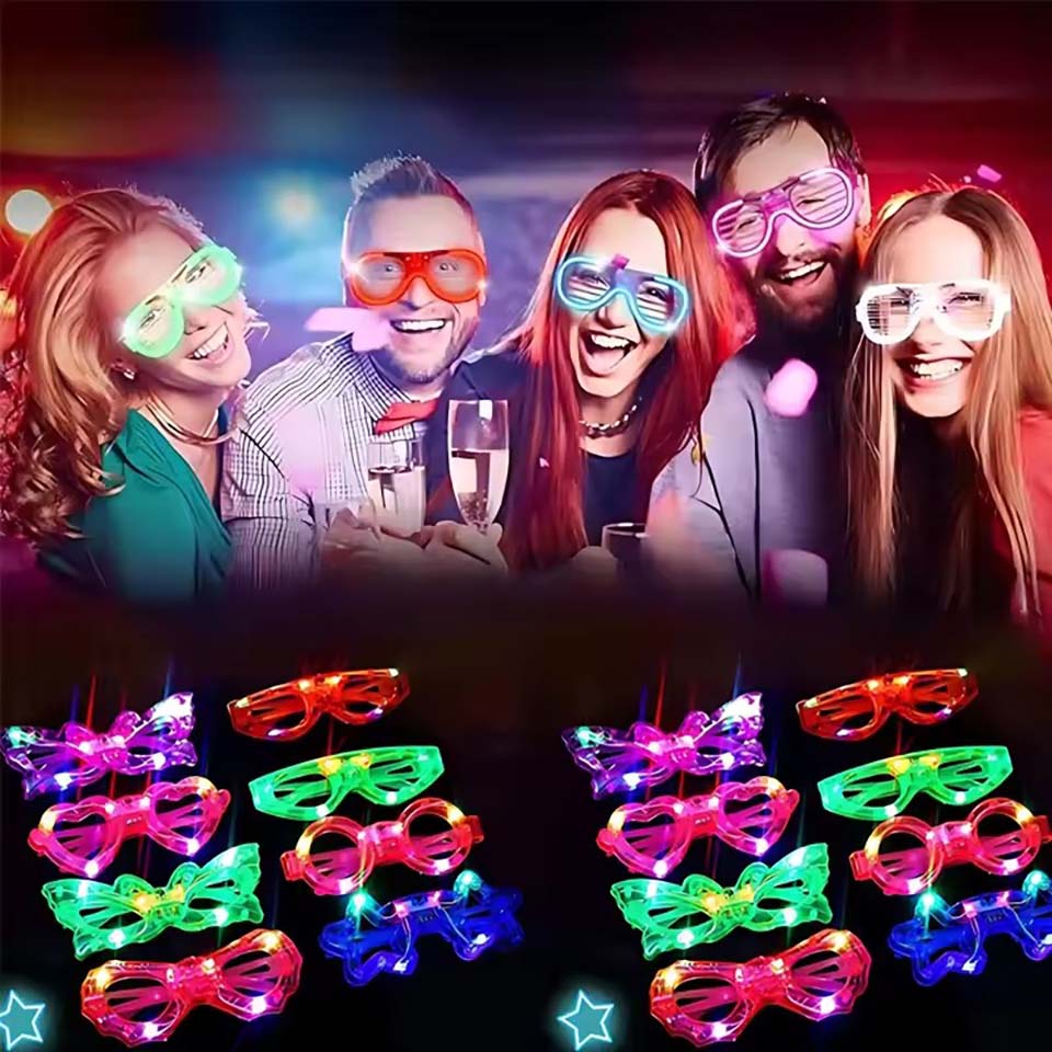 Glow In The Dark Party Glasses - 10/20/30/40/50 Stück LED-Leuchtbrillen, im Dunkeln leuchtende