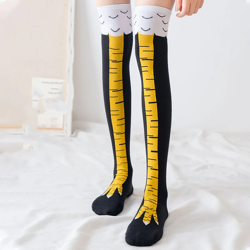 Funny Chicken Leg Socks - Lustige Hühnerpfoten-Strümpfe Überknie-Druckstrümpfe Dünne Beinlange Strümpfe