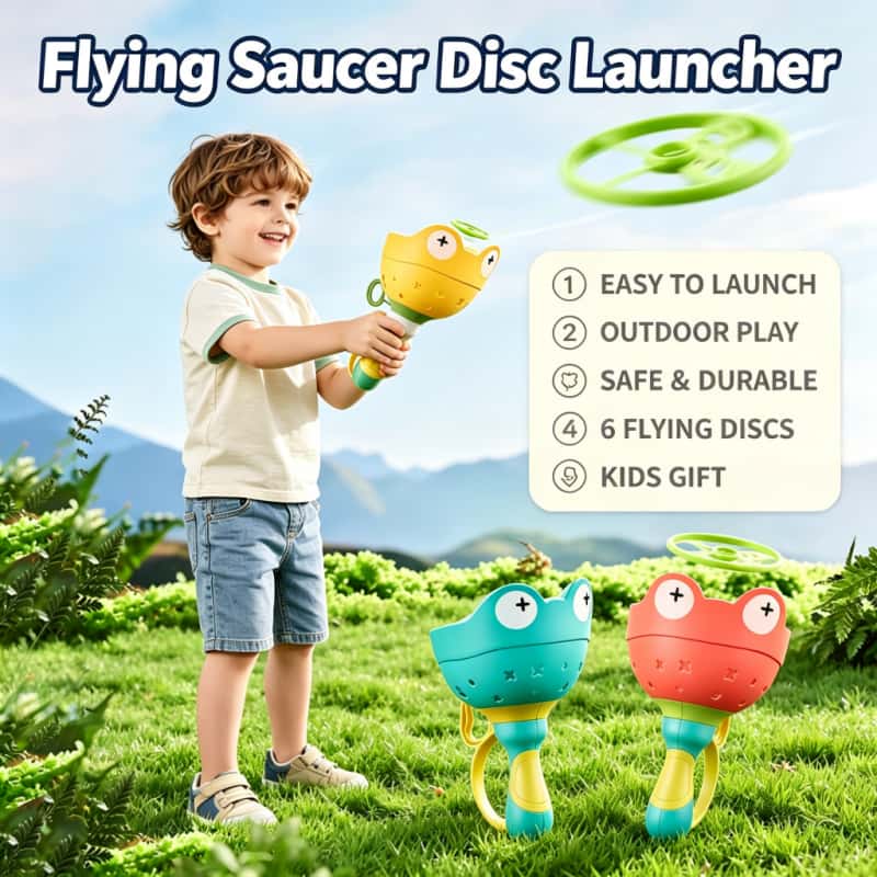 Novelty Gifts - Fliegende Untertasse mit Abschussmechanismus, Kinder-Flugspielzeug, UFO