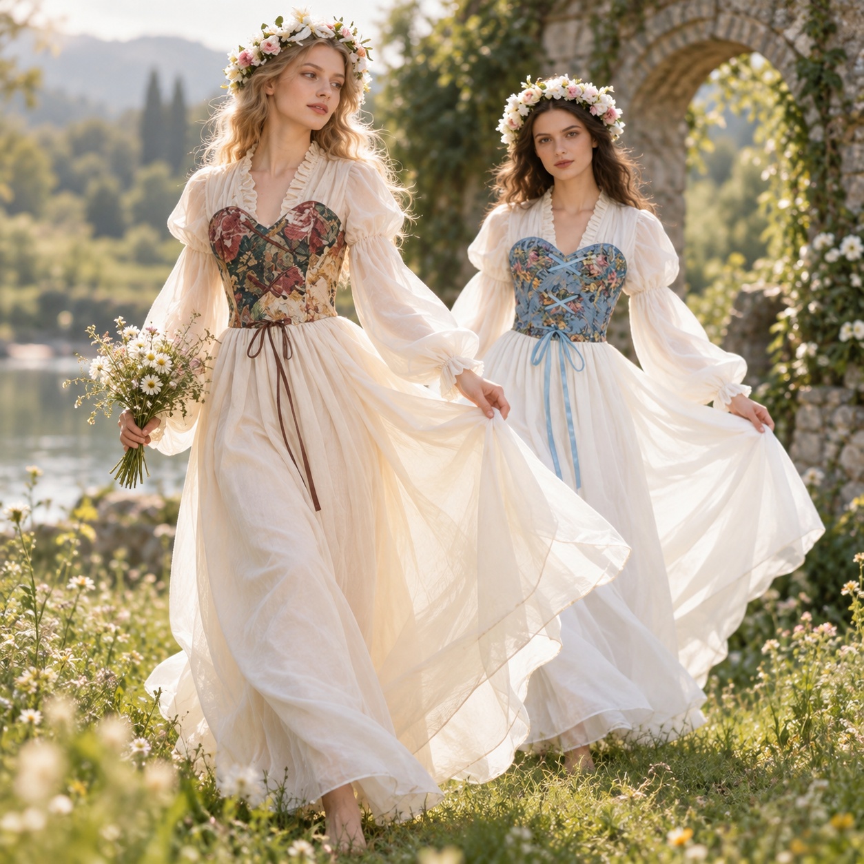 Medieval Renaissance Dress Women - Korsett-Kleid im Renaissance-Stil mit mittelalterlichem Bühnenkostüm,