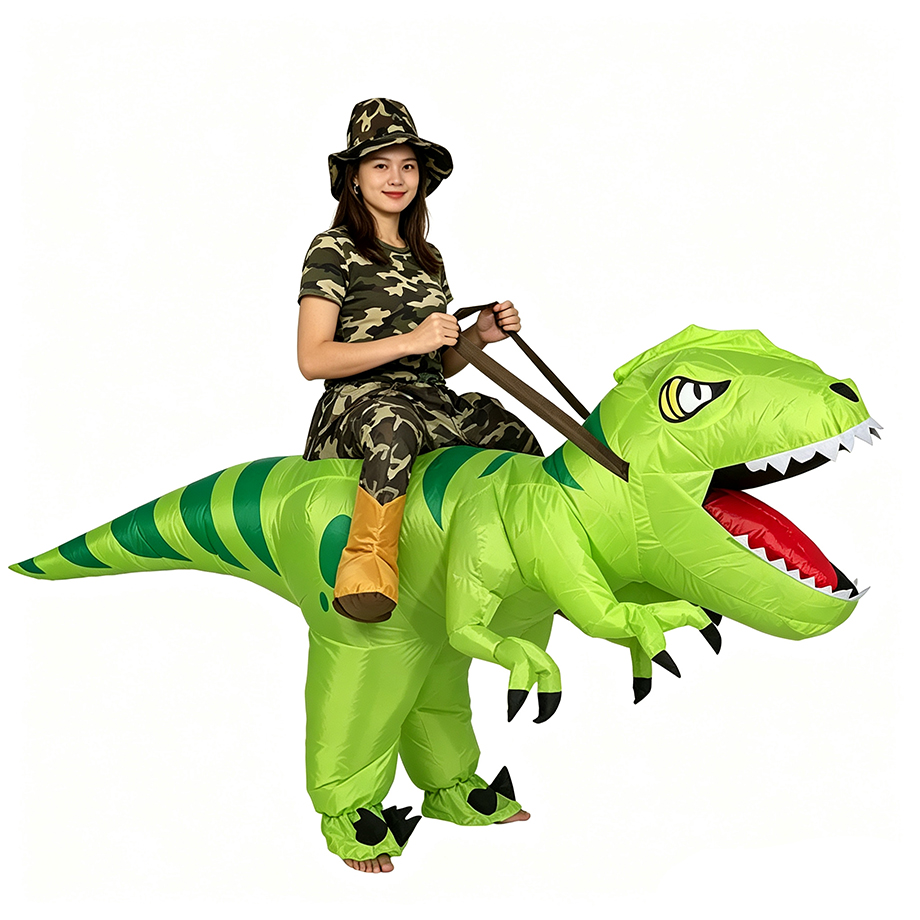 Inflatable Dinosaur Costume Adult - Aufblasbares T-Rex-Dinosaurier-Kostüm für Erwachsene, Reittier, Halloween-Cosplay,