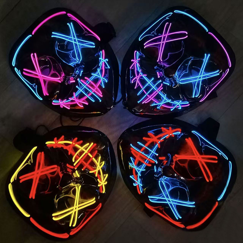 Led Purge Mask Halloween - Gruselige Kabellose Leuchtende LED Purge-Masken, Beleuchtete