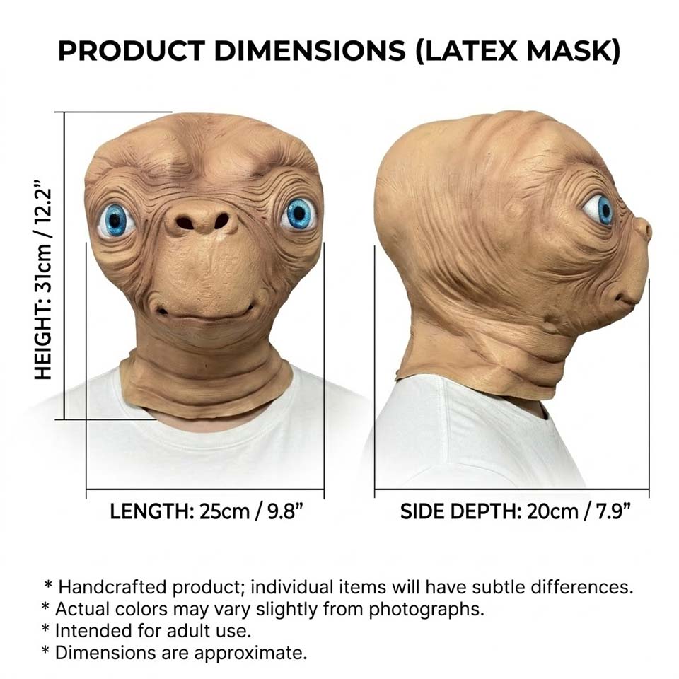 Realistische ET-Alien-Latexmas – Latex Alien Mask Realistic Bewertung und Preis