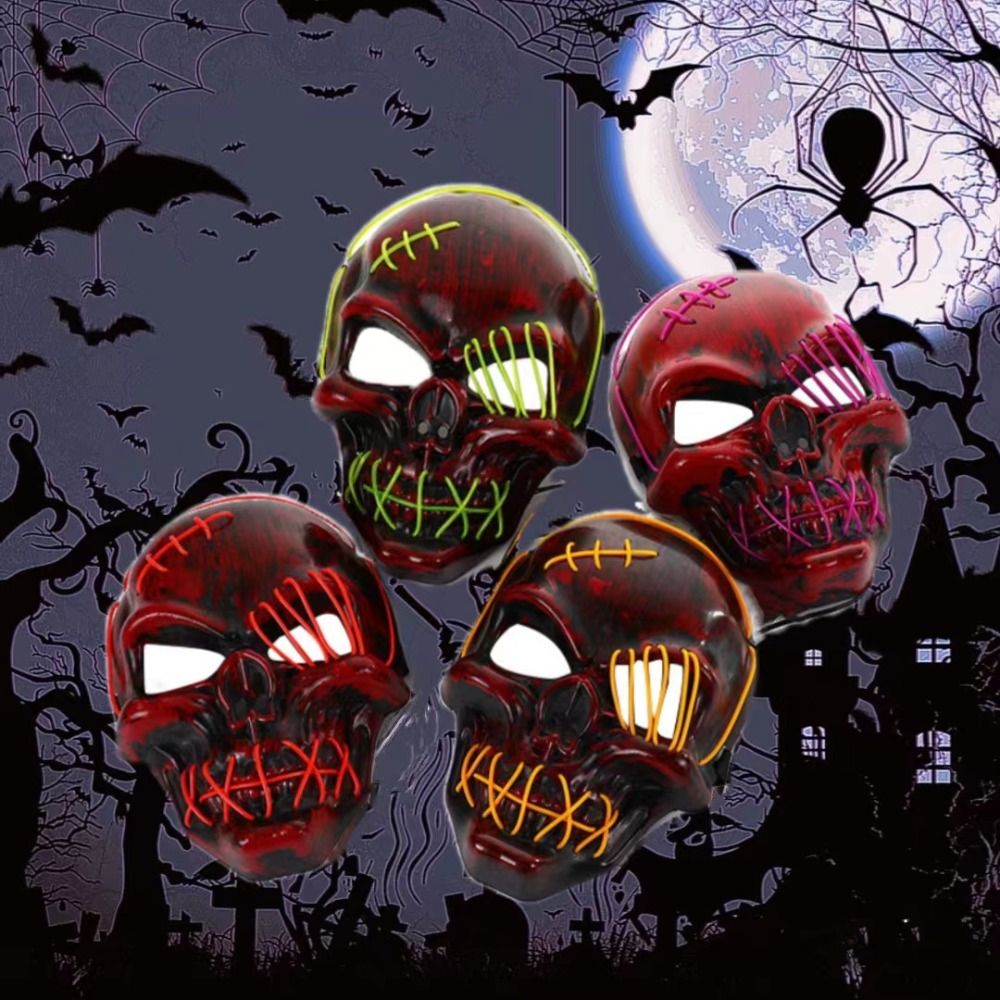 Gotische Halloween-Totenkopf-M – Led Purge Mask Halloween Bewertung und Preis