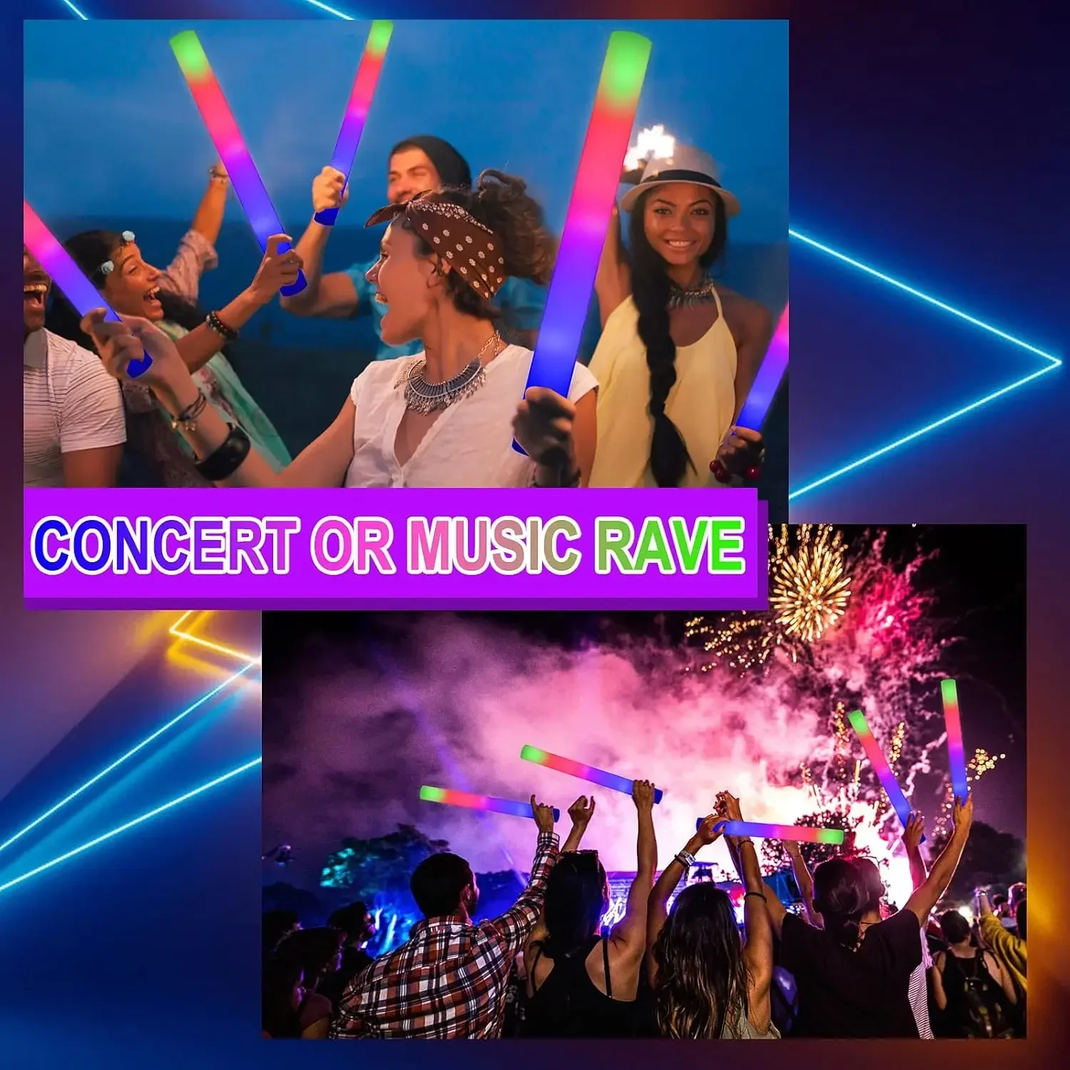 2Z-50PCS LED-Schaumstoff-Leuch – Flashing Led Foam Sticks Party Bewertung und Preis