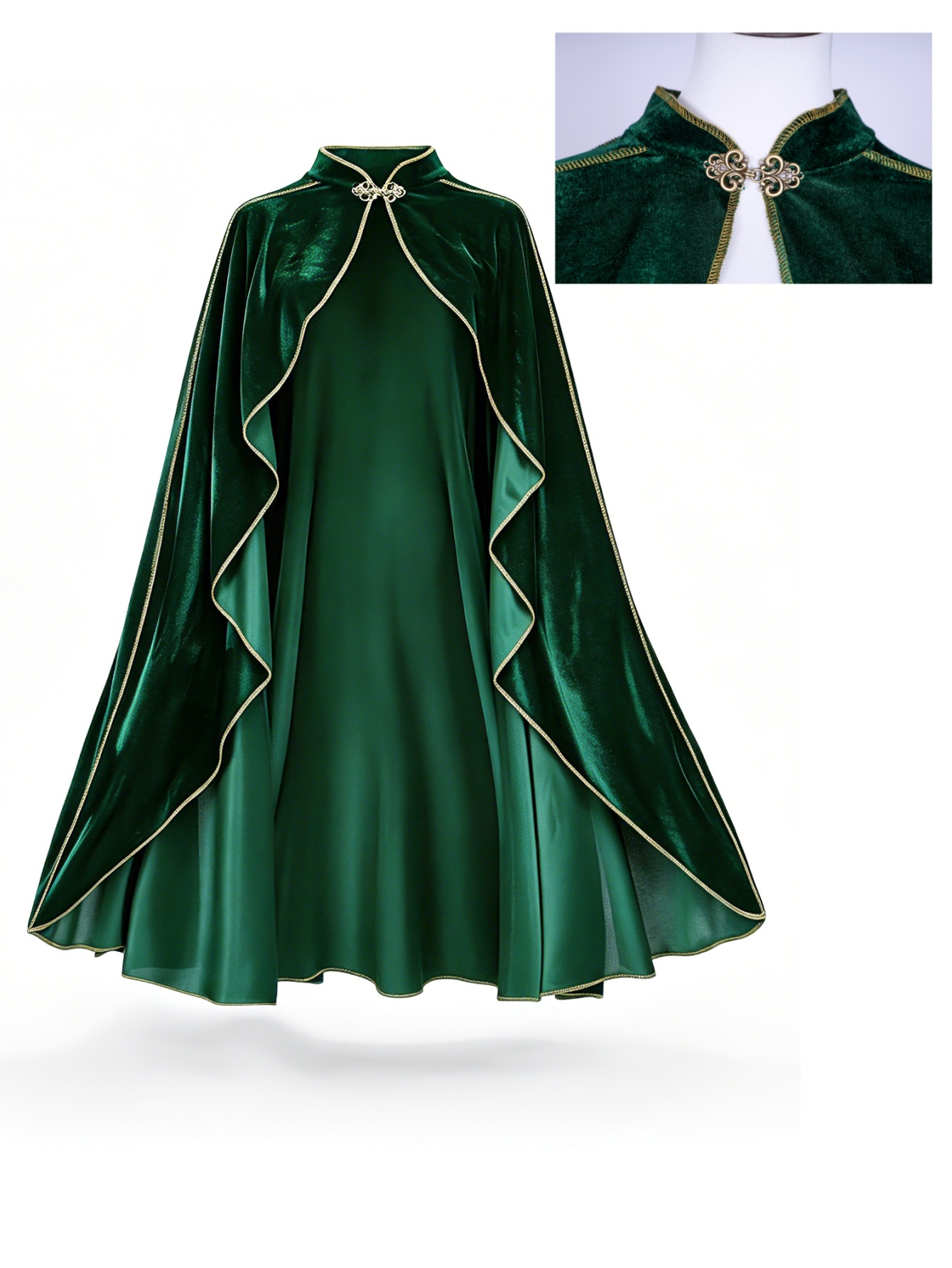 Damen Vintage Grüner Samtumhan – Medieval Renaissance Dress Women Bewertung und Preis