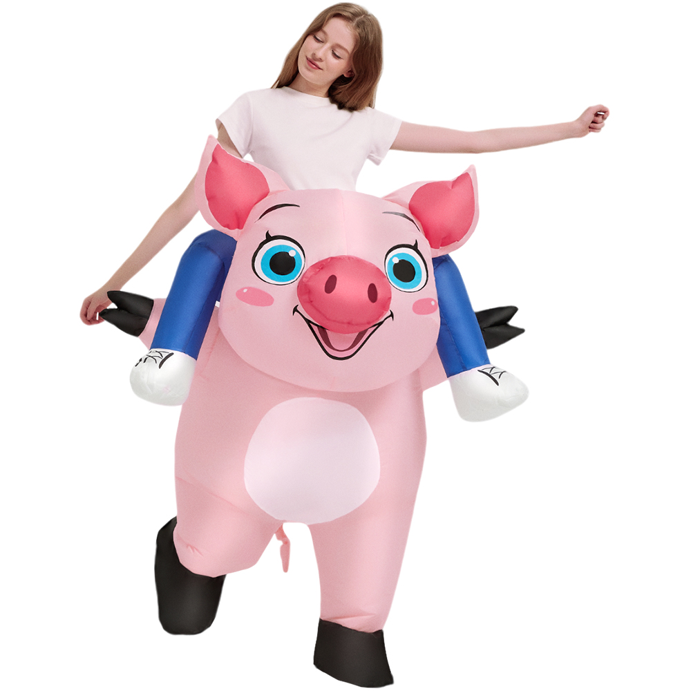 Neues rosa aufblasbares Schwei – Inflatable Dinosaur Costume Adult Bewertung und Preis